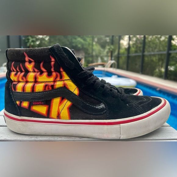 VANS X THRASHER SK8-HI PRO THRASHER BLACK MENS SIZE 10.5 - Picture 6 of 9